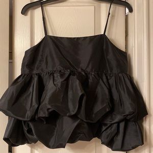 Black ruffled spaghetti strap top